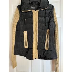 Montanaco Puffer Vest Knit Sweater Sleeves Transitional Hobbit Cottage Grandma